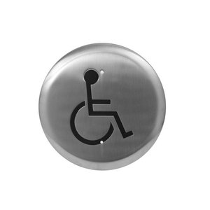 Camden CM-60K/2-WT CM-60 Series 6" Round Push Plate Switch with Wheelchair Symbol and Water-Tight Coating, Blue