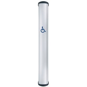 Camden CM-8436/2 CM-84 Series Column Side Load Push Plate Switch, WHEELCHAIR Symbol, 36" x 6", Anodized Clear Aluminum