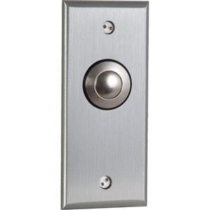 Camden CM-9180/3F CM-9000 Series Vandal Resistant DPDT Momentary Push/Exit Button, Narrow, 7/8'', Brushed Aluminum