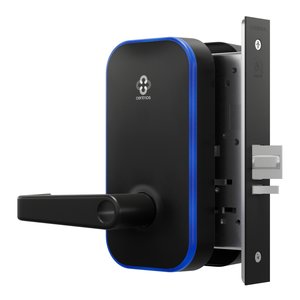 Centrios CEM100-AU-BSP-LC Mortise Lock, Less Cylinder, Augusta Lever, Black Suede