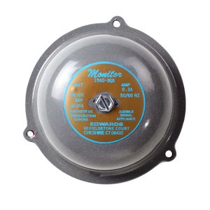 Edwards Signaling 156G-6G1 Outdoor Monitor Self-Contained Underdome Vibrating Bell, 24VDC, 0.15A, 90/80 dB