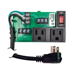 Functional Devices PSMN2RB10 UPS Power Control Center, 10A Switch / Circuit Breaker, 120VAC, 2-Outlet, Terminals, 2.75" Track Mount