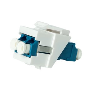 Simply45 SF-42LCSW-10 Simplex LC/UPC to LC/UPC Singlemode Keystone Module with Blue Connectors, 10-Pack, White