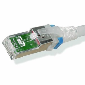 Siemon ZC6A-S07A-PD 23AWG Patch Cord, RJ45, RJ45, CAT6a, F/UTP, T568B, Copper, Solid, CMP, Clear Boot, 7', Blue Cable