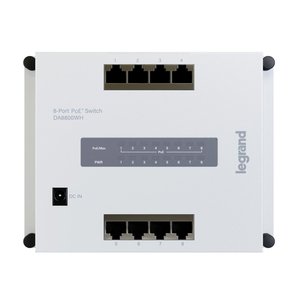 On-Q DA8800WH 8-Port PoE+ Switch, Enclosure Mounted, Residential