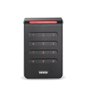 HID 40KNKS-T2-002CM2 Signo 40K Multi‑Technology Smart Card Reader with Keypad, Mobile‑Ready, Wall Switch Mount, Black/Silver