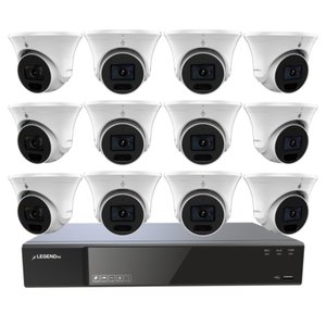 Inaxsys LGNX16164KLN 4K 16-Channel NVR Kit, Including (12) 4.1MP Turret IP Cameras, 2TB Hard Drive