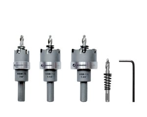 Jonard Tools HSK-4 4-Piece Carbide-Tipped Hole Saw Kit, 7/8" - 1-3/8"