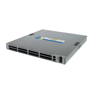 AurCore AES8001 AES8000 Series Data Center Switch, 32x400GE QSFP-DD, 2x10GE SFP+, 25.6Tbps, F2B, AURCNOS, Falcon