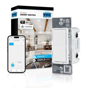 Jasco 81919 Matter In-Wall Wi-Fi On / Off Paddle Switch, Emergency Flash, White