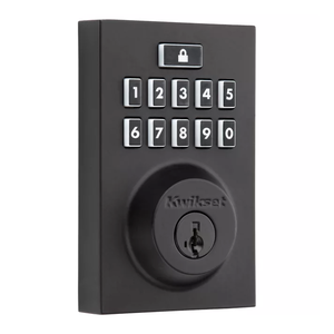 Kwikset 99140-136 Home Connect 914 Contemporary Zigbee 3.0 Smart Keypad Electronic Deadbolt Lock ft. SmartKey Security, Matte Black