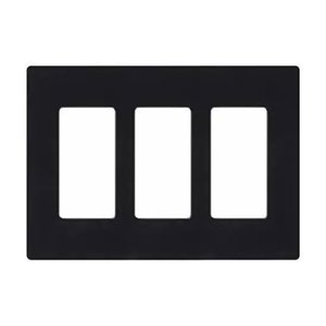Lutron CW-3-BL Claro 3-Gang Wallplate, Black