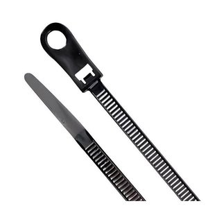 Dottie DTM6B UV Black Mounting Hole Cable Tie, 8"