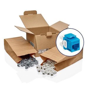 Leviton 6110G-2L6 EXTREME CAT6A QuickPort Jack Channel-Rated GREENPACK, 200-Pack, Blue