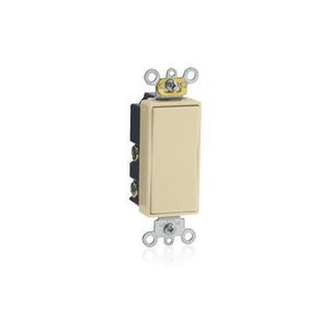Leviton A5657‑2I Decora Plus Momentary Rocker Switch, Single‑Pole Double‑Throw, 15A, Ivory