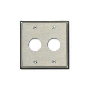 Leviton D6710-2S2 Dual-Gang DURAPORT Industrial Wallplate, 2-Port, Stainless Steel