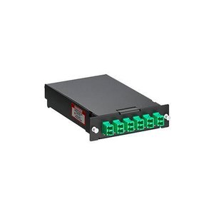 Leviton SPLCS-12V SDX Pigtail Fusion Metal Splice Module, Pre-Loaded with Duplex LC Adapters and 12-Fiber OS2 LC/APC Individual Pigtails, Green