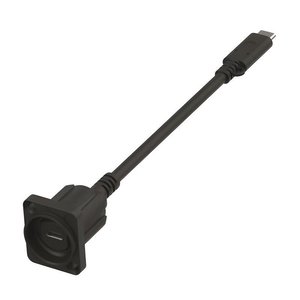 Neutrik NAUSBC-5G-FL25 USB Type-C 5G Chassis Connector, 100W, F-M, D-Shape Fly-Lead, 25cm