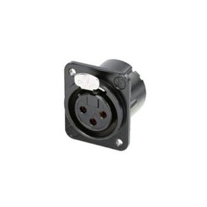 Neutrik NC3FD-LX-M3-B DLX Series 3-Pole Female XLR Receptacle with Solder Contacts and M3 Mounting Holes, Black