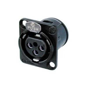 Neutrik NC3FD-V-BAG D Series 3-Pole XLR Female Receptacle, Vertical PCB Mount, Black