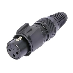 Neutrik NC3FX-HD-B 3-Pole Female Cable Connector, Heavy Duty, Metal Design, Gold Contacts, Black