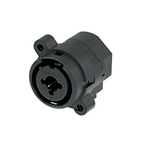 Neutrik NCJ6FI‑H‑0 Combo I Series 3‑Pole XLR Female Receptacle with 1/4" Stereo Jack, Horizontal PCB Mount, Black