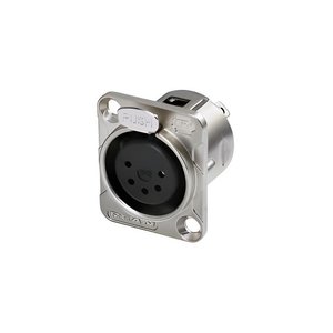 Neutrik RC5FDL 5-Pole Female XLR Receptacle with Solder Lugs, Tin Plated Contacts, Nickel-Plated Housing
