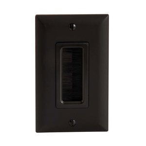 Sanus SA-IWCM1-LA1 In‑Wall Cable Management Brush Wall Plate, Light Almond
