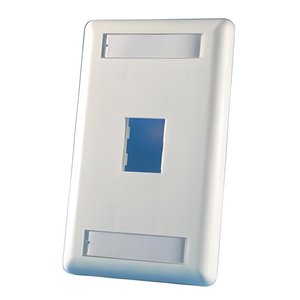 Ortronics 40300549-88 TracJack Faceplace, 1-Port, Single Gang, Plastic, Cloud White