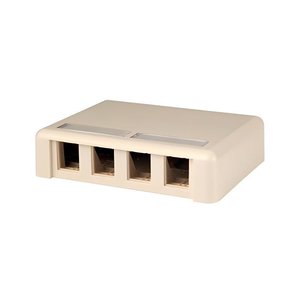 Ortronics 404HDJ4-99 HDJ 4-Port Surface Mount Outlet Box, Ivory