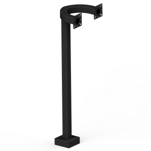 Pedestal Pro 42-TT 42" Dual Headed, Side-by-Side Pedestal, 10" Apart on Center, 10" Neck Reach, Black Powder Coated