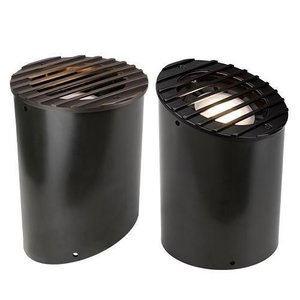 FX Luminaire CN73E9WFLLGFB Cora Well Light, 8.5 VA, PAR-36 Eco LED Lamp, Warm (2700K), Flood (35°), Linear Grate, Black