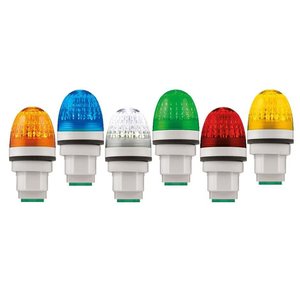 Federal Signal PMLMP-012-024A Panel Mount Multifunctional LED Beacon, Flashing, Amber Lens, Gray