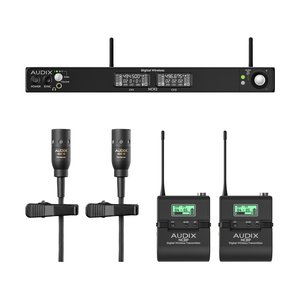 Audix NC2BX10 Novacore Dante Digital Dual Lavalier Wireless System, NCR2 Receiver, (2) NCBP Bodypack Transmitters, (2) ADX10 Lavalier Microphones