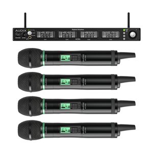 Audix NC4HEC Novacore Dante Digital Handheld Wireless System, NCR4 Receiver and (4) NCHHEC Handheld Transmitters