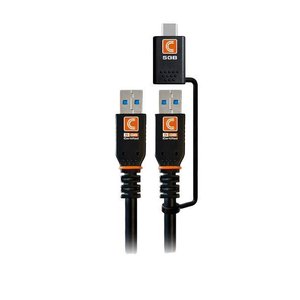 Comprehensive TF5G-AAC-6PROBLK Pro AV/IT Integrator Series Transformer USB-A to USB-A/USB-C Cable 6', Black