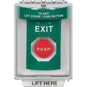 STI SS2132XT-FR Stopper Station, Indoor / Outdoor, Flush Mount, Key-to-Reset (Illuminated), 'EXIT' Label, Green