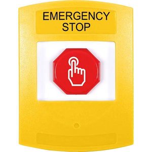STI G3A205ES-EN Multipurpose Push Button, No camera, No Cover, Momentary, 'EMERGENCY STOP' Label, Yellow