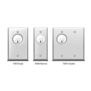 SDC 712TUL1R 700 Series Double Gang Key Switch Assembly with Momentary and Alternate Action DPDT, Stainless Steel