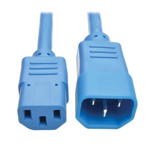 Eaton Tripp Lite P005-002-ABL 14AWG Heavy-Duty PDU Power Cord, C13 to C14, 15A, 250V, 2' (0.61m), Blue
