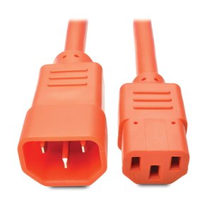 Eaton Tripp Lite P005-002-AOR Heavy-Duty PDU Power Cord, C13 to C14 - 15A, 250V, 14AWG, 2' (0.61m), Orange