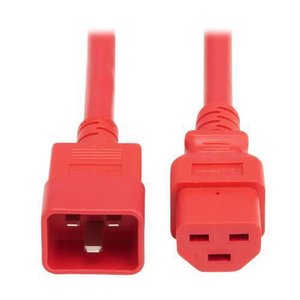Eaton Tripp Lite P035-002-ARD Power Cord, C20 to C21, Heavy-Duty, 20A, 250V, 12AWG, 2', Red