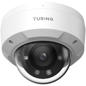 Turing Video EVL4FD256-1Y Edge+ Series 4MP Outdoor Cloud Dual-Light Dome IP Camera, 2.8mm Fixed-Focal Lens, 1-Year CORE AI License