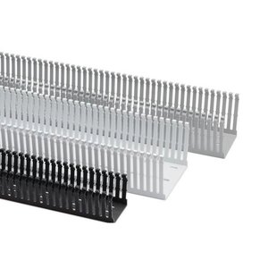 HellermannTyton 181-00640 High Density Slotted Wall Wiring Duct, 6' Length, 2" x 1" Adhesive PVC, Black