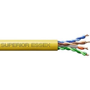 Superior Essex 54-246-6A NextGain CAT6e 4-Pair UTP Network Cable, 1000', Yellow