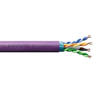 Superior Essex 6B-246-7B 23/4 Solid BC CAT6A 10G Gain XP + Cable, UTP, CMP, Small OD 0.25", Box, Purple