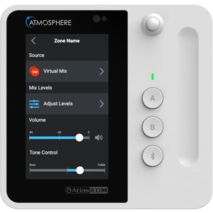 AtlasIED C‑T4BT Atmosphere C‑T4 Series Wall Controller, 4.3" Touchscreen with Bluetooth Audio Input, White