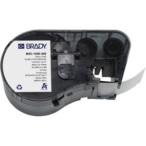 Brady ID M5C-1000-499 Aggressive Adhesive Multi-Purpose Nylon Labels with Ribbon for M5 Printers, 1"