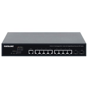 Intellinet 562003 10-Port L2+ Fully Managed PoE++ Switch with (8) Gigabit Ethernet Ports and (2) SFP Uplinks