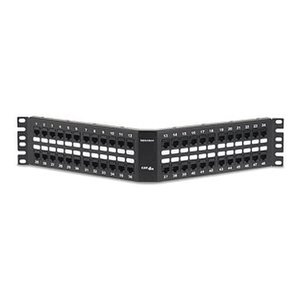 Signamax 48458A-C6A 48‑Port Category 6A MT‑Series Angled Patch Panel, 2U